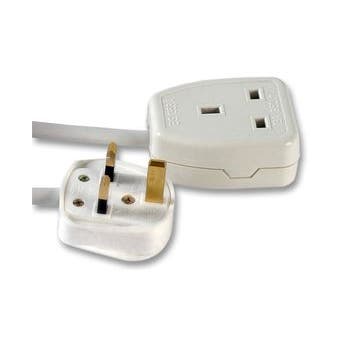1 Way Gang Mains Power Extension Lead 5m White
