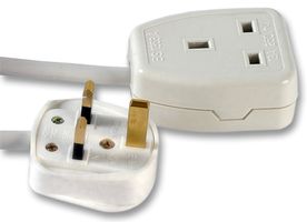 1 Way Gang Mains Power Extension Lead 10m White
