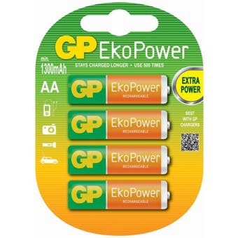 GP AA EkoPower Rechargable Batteries Pack 4