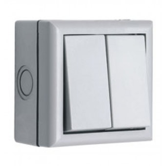 10A 2 Gang 2 Way Weatherproof IP66 Outdoor Switch