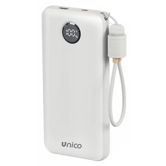 2-in-1 Power Bank with Type-C to Type-C Cable 10000mAh | Fast Charging Portable Charger – White