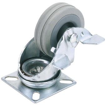 Draper 100mm Swivel Plate Rubber Castor With Brake