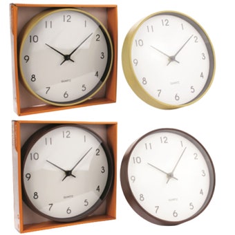 Kingavon 10” Wood Effect Wall Clock I Minimalist Silent Wall Clock with Natural Wood-Style Finish - Each