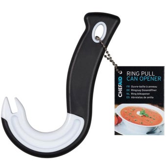 Chef Aid Rubber Ring Pull Can Opener – Easy-Use Opener for Cans, Tabs and Lids
