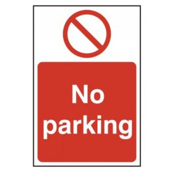 Rigid PVC No Parking Sign - 200 x 300mm