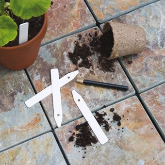 Plastic Plant Labels and Pencil 150mm | Garden Markers for Seeds, Pots and Trays