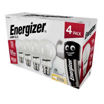 Energizer 8.2w LED GLS B22 / BC Lightbulbs - Pack Of 4