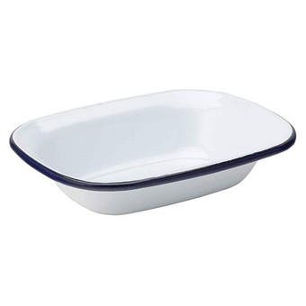Enamel oblong pie dish - 18cm