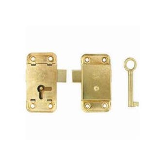 Centurion EB Brassed Wardrobe Lock - 50mm x 25mm