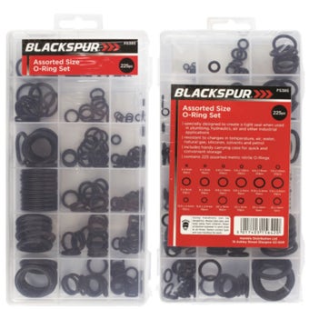 Blackspur 225 Piece Assorted Size O-Ring Set – Metric Nitrile Sealing Rings with Case