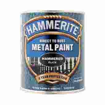 Hammerite Direct To Rust Metal Paint - Hammered Black 750ml