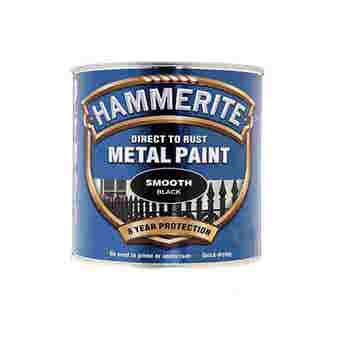 Hammerite Direct To Rust Metal Paint - Smooth Black 250ml