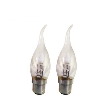 Landlite 42w Halosaver Flame Tipped Clear Candle BC/ B22 Lightbulb - Pack of 2