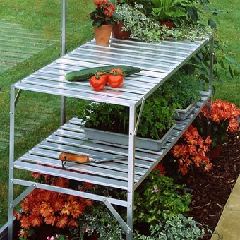 2 Tier Aluminium Staging Silver 4'