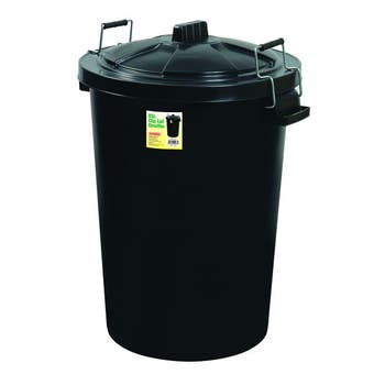 Dustbin Black With Metal Clip 85lt