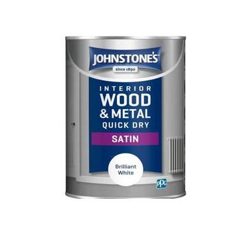 Johnstones Quick Dry Satin Paint - Brilliant White 1.25L
