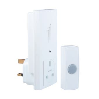 Byron Plug through door chime kit 30m White