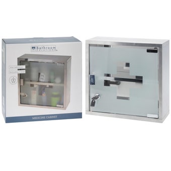 Medicine Cabinet with Lock – Wall Mounted Bathroom Storage 30 x 30cm