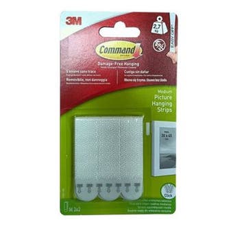 Command™ Picture Hanging Strips - 3 Pairs Medium White - 4kg