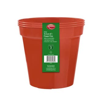 Ambassador Flower Pots - 6" - Pack Of 3