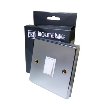 CED Polished Chrome 1 Gang White Switch