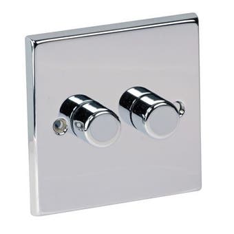 2g 2way 500w Polished Chrome Dimmer Switch