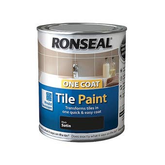 Ronseal One Coat Tile Paint - Black Satin 750ml