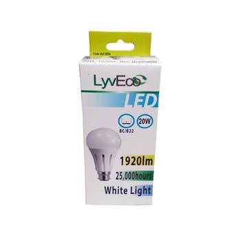 LyvEco 20w LED GLS White Light BC / B22 Lightbulb