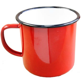 Red Enamel Mug