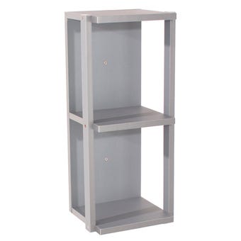 Arran 3 Tier Narrow Light Grey Shelf Wall Unit