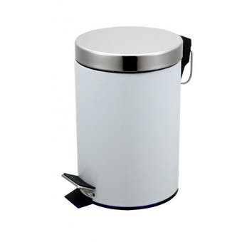3lt White Pedal Bin