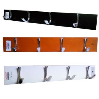 Four Hook Coat Rack Chrome Hook Rails