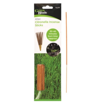Green Blade Citronella Incense Sticks 40 Pack – Outdoor Insect Repellent Sticks I 30–40 Minute Burn Time