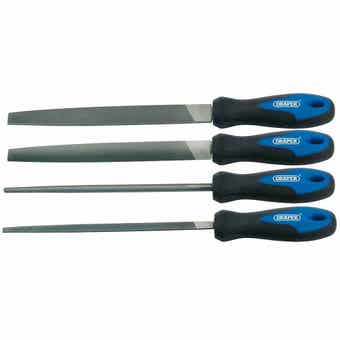 Draper 4pc Soft Grip Engineer's File Set - 200mm