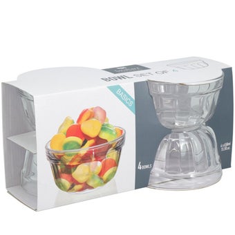 Glass Dessert Bowl Set 460ml – Classic Clear Serving Bowls for Every Occasion I 4-Piece