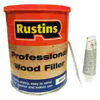 Rustins Professional Base & Hardener Wood Filler - 1Kg White