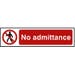 No admittance - PVC Sign (200 x 50mm)
