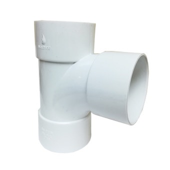 White Plastic T-Shaped Waste Pipe Fitting - 50mm