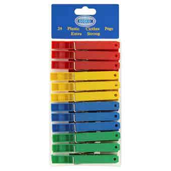 Dosco Plastic Clothes Pegs - Pack of 24