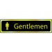 Centurion Black / Brass GENTLEMEN Sign - 200 X 50mm