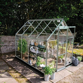 The Halls ICON Range of 6ft Freestanding Greenhouses-Mill-6' x 8'-Standard Horticultural Glass - Comes with Base