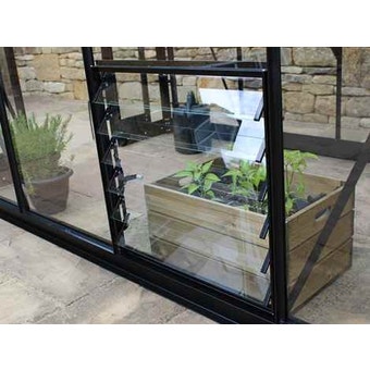 24" Black Louvre Toughened Glass, 6 Blade 610 X 610