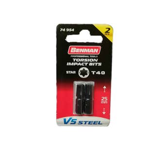Benman T40 Torsion Impact Bits - 25mm Pack Of 2