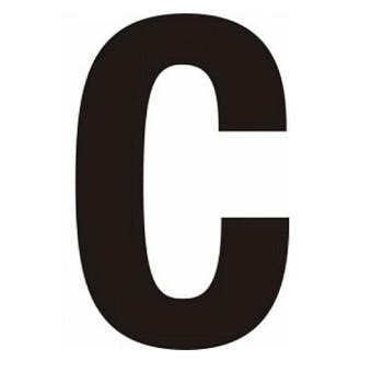 Black Helvetica Bold Condensed Style Vinyl Letter C - 75mm