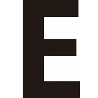 Black Helvetica Bold Condensed Style Vinyl Letter E - 75mm