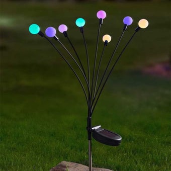 8-Stem GloGlobes Multi-Coloured Stake Light – Brighten Your Garden with Swirling Colours