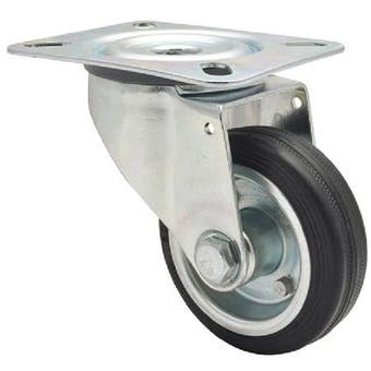 Castor Swivel Black 80mm - 50kg