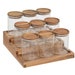 Harmony Spice Rack with 9 Jars | Borosilicate Glass & Acacia Wood Storage Set