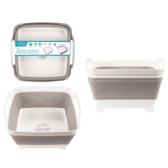 Ashley 9L Collapsible Washing Up Basin with Integrated Draining Plug