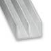 Raw Aluminium Double U-Shaped Squared Profile - 16mm x 10mm x 1m